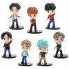 K-POP B-TS Mini Figurine, Kpop B-TS Accessoire, 7 Pièces B-TS Cake Topper Mini Figurine Jouet PVC Jouet Boys Figure Jouets po