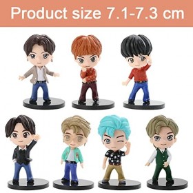 K-POP B-TS Mini Figurine, Kpop B-TS Accessoire, 7 Pièces B-TS Cake Topper Mini Figurine Jouet PVC Jouet Boys Figure Jouets po