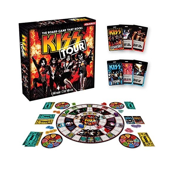 AQUARIUS Kiss Tour Board Game - Kiss Tour Themed Board Game - Family Fun for Kids & Adults - Officially Licensed Kiss Band Me
