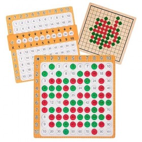 predolo Planche de Blocs Mathématiques en Bois, Planche de Multiplication Mathématique, Jouet de Comptage, Jeu de Société, Ta
