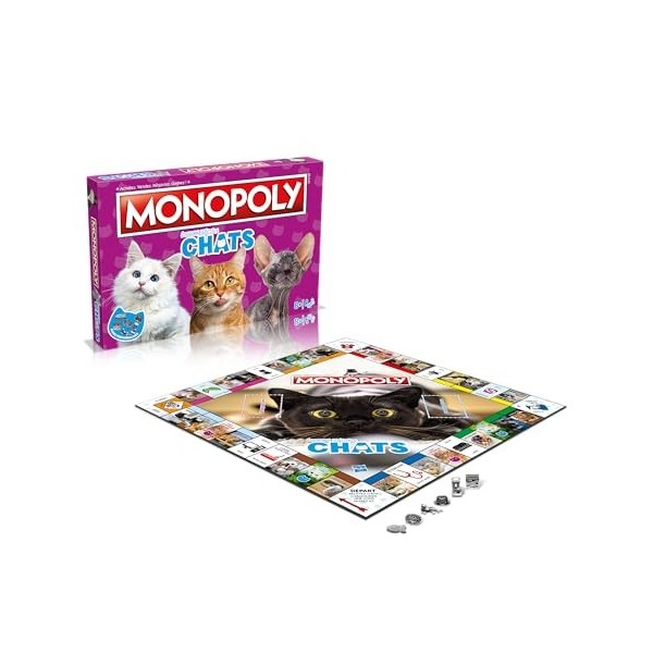 Winning Moves - Monopoly Chats- Jeu de société - Jeu de Plateau - Version française