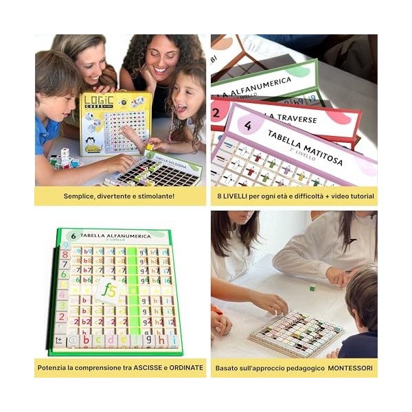 IURVE® Logic Cubes Jeux de société éducatifs pour améliorer les compétences mathématiques. Jeux Montessori en bois pour se dé