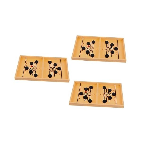 Totority 3 Boîtes DÉchecs Rebondissants Jouet en Bois Football pour Enfants Ensemble De Jeu en Bois Jeu De Hockey sur Table 