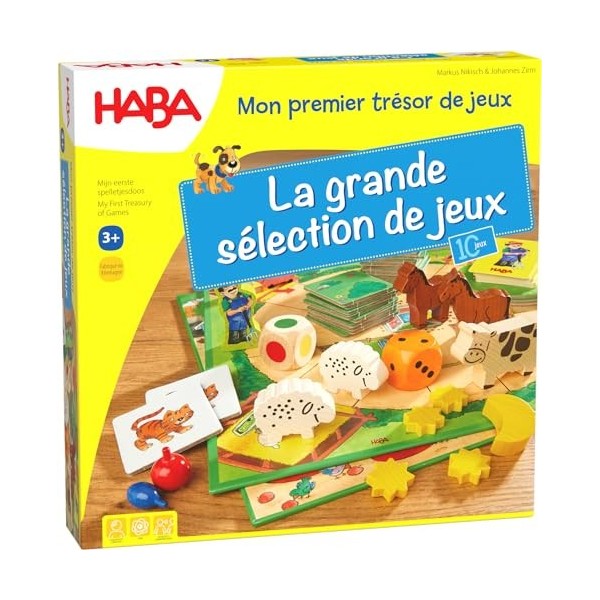 HABA-004686 HABA société-Mon Premier trésor Grande sélection Collection de 10 Jeux de mémoire, de Parcours et sur Les Couleur