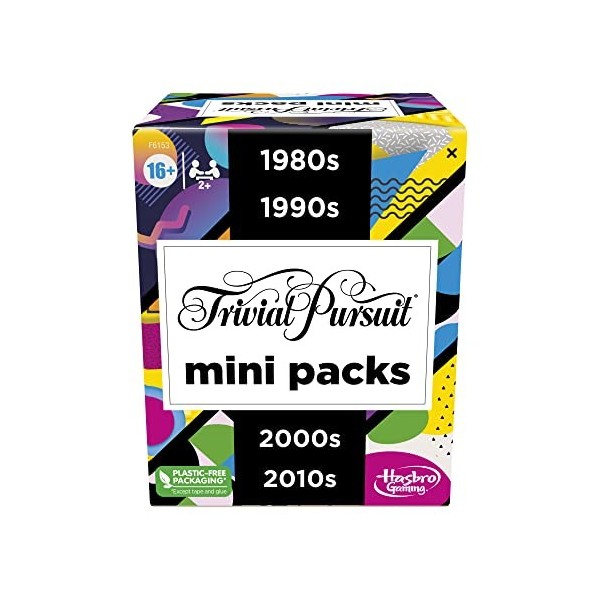 Trivial Pursuit Game Mini Packs Multipack, Fun Trivia Questions for Adults and Teens Ages 16+, Includes 4 Game Packs Featurin