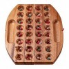 Zederello Hus Bao 35cm Mancala Jeu de stratégie Pliable en Bois Kalaha de Haute qualité avec Plateau et Pierres