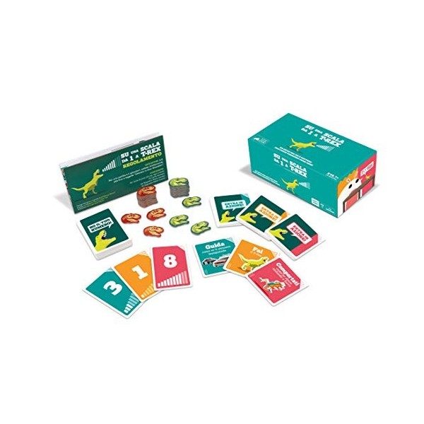 Asmodee - sur Une échelle de 1 à T-Rex - Jeu de Cartes, Party Game par Les Créateurs de Exploding Kittens, 2-8 Joueurs, 14+ A