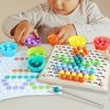 Cosiki Clip Board Bead Game, Learning Concentration Training Matching Peg Board Game en Bois pour lécole pour Les Enfants