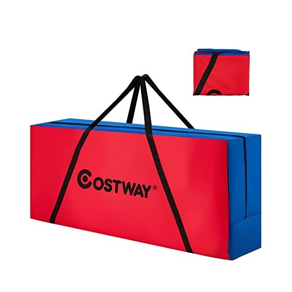 COSTWAY Sac de Rangement pour Jeux Puissance 4 Géant, Sac de Transport en Tissu Oxford pour Jeu de Société Non Inclus , Espa