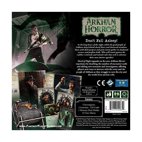 Fantasy Flight Games, Arkham Horror Third Edition: The Dead of Night Board Game, Ages 14+, 1 to 6 Players, 120 to 180 Min Pla