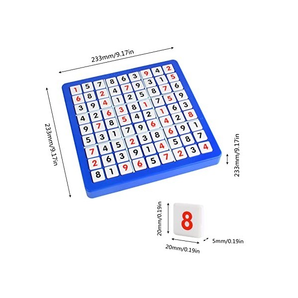 Larcele Plateau de Jeu Planche Sudoku en Plastique pour Enfants Jeu de Société à Partir de 6-8 Ans avec Notice SD-09