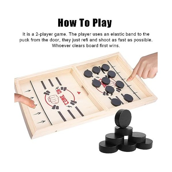 Jeu de société Sling Puck - Jeu de hockey sur baby-foot sur table - Jeu gagnant pour et adultes, pour léducation préscolaire