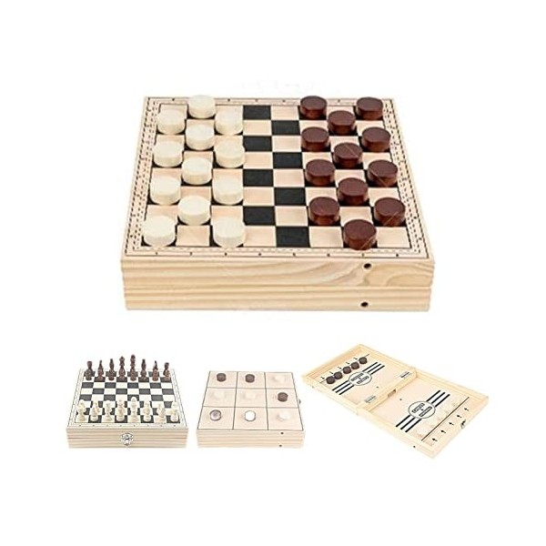 Wontool Sling Puck Jeu - Chess Checkers Sling Puck Jeu | Jeu société Gagnant Portable pour linteraction Parent-Enfant, Cadea