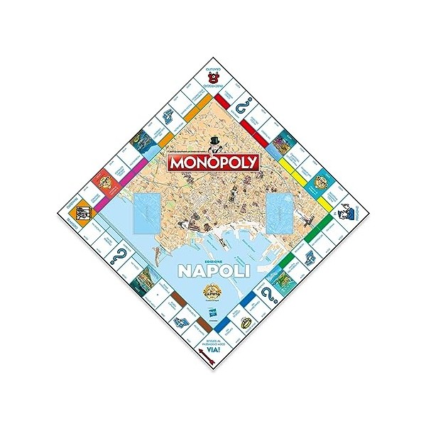 Winning Moves Monopoly Napoli, Recomincio da 3, édition Italienne, Jeu de Table, Produit par Collection