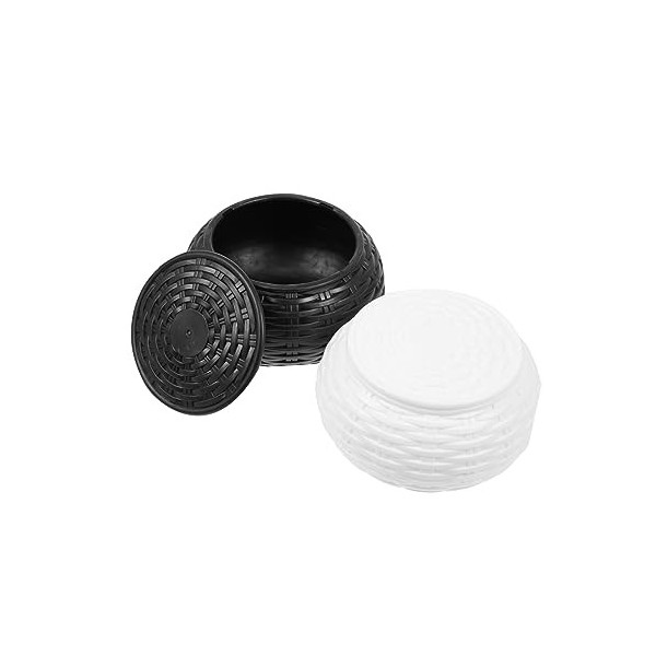 Toyvian 2 Paires De Boîtes DÉchecs Mini Conteneurs Récipient en Plastique avec Couvercle Boîtes Rondes Supports De Pièces D
