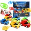 TERRAMUS 32PCS Light-up Spinning Tops & Toy Car Set, Flying Disc Spinner Toys with Colorful LED Lights, Toys for Birthday Par