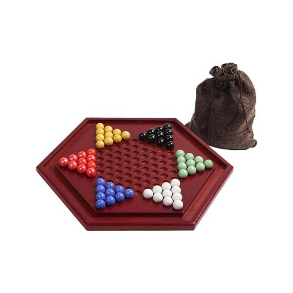 JISADER Jeu de stratégie classique de dames chinoises, jeu amusant pour enfants et adultes, 13.78 pouces, collections de soci