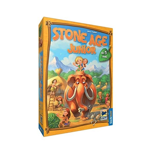 Giochi Uniti - Stone Age Junior, Jeu de société pour Enfants, 2-4 Joueurs, 5+ Ans, édition Italienne, GU548