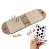 Maodom 5 Pcs Cribbage Voyage - Mise à Niveau du Jeu Plateau en Cuir avec 2 Panneaux Piste et 4 piquets en métal | Tableaux Cr