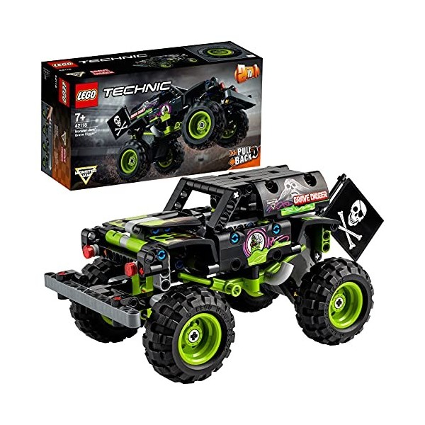 LEGO 42118 Technic Monster Jam Grave Digger, Voiture Télécommandée Tout-Terrain & 42134 Technic Monster Jam Megalodon, Jouet 