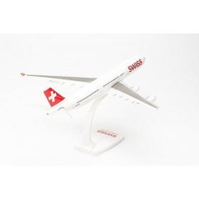 Herpa Maquette Avion Swiss International Air Lines Airbus A340-300 – HB-JMI “Schaffhausen, echelle 1/200, Snap-fit Model, piè