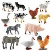 VAIAV Animaux de la Ferme Grange Figurine Réalistes Jouet Miniatures 12 pièces 