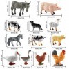 VAIAV Animaux de la Ferme Grange Figurine Réalistes Jouet Miniatures 12 pièces 