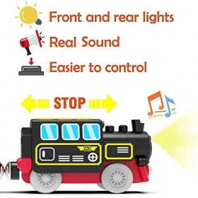 TOPLIVING Kit de traction de locomotive à piles pour rails en bois, locomotive puissante, véhicules de train, voitures électr