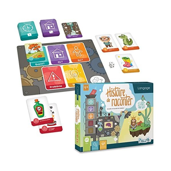 Placote – Histoire de raconter – Jeu éducatif – Jeu d’apprentissage pour le développement du langage – Jeu de cartes pour les