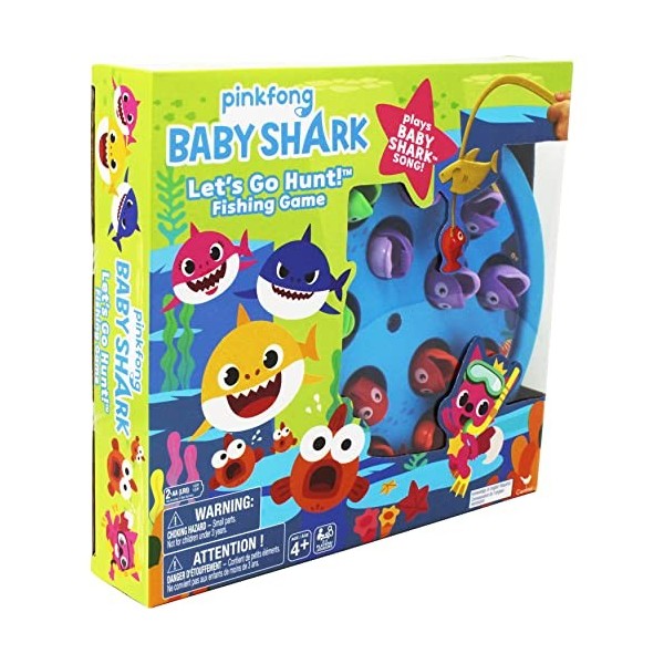 Spin Master Games Fishing Game Baby Shark Gone Jeu de pêche, 4 ans to 8 ans, 6054916, Multicolore