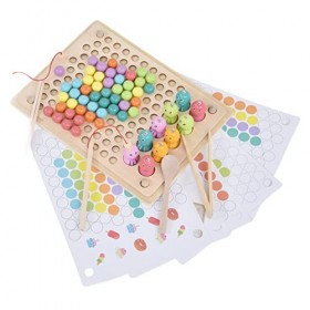 XINL Jeu de Perles à Clipser, Jeu de Perles de Planche en Bois Jeu de Perles de pêche Non Toxique pour lentraînement à la pe