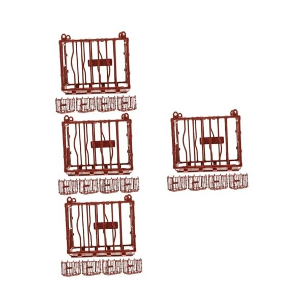 Toyvian 25 Pièces Jouets Stables Clôture De Mini Jouets Figurines Cages Miniatures Modèle De Mini Cage pour Animaux Modèle De