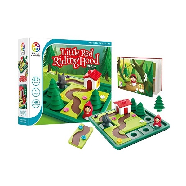 Smart Games - Little Red Riding Hood Deluxe, Puzzle Game with 48 Challenges and Picture Story Book, 4 - 7 Years