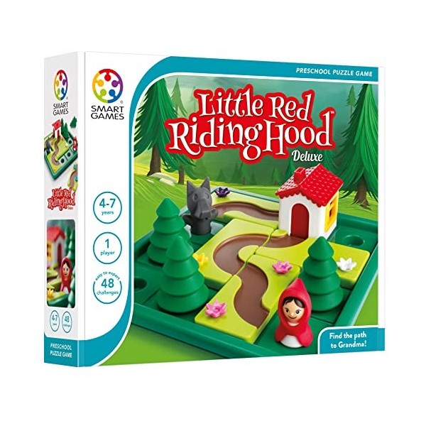 Smart Games - Little Red Riding Hood Deluxe, Puzzle Game with 48 Challenges and Picture Story Book, 4 - 7 Years