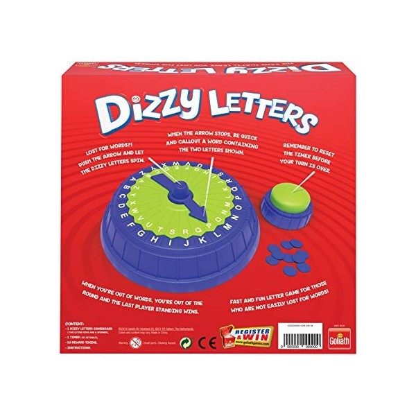 Goliath Games- Dizzy Letter Disc Family Jeu de société pour Enfants à partir de 7 Ans, GL60043, Multicolore