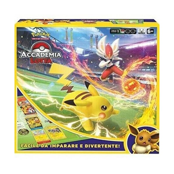 Pokemon Académie Lutte du Jeu de Cartes à Collectionner Cinderace-V, Pikachu-V et Eevee-V , édition en Italien