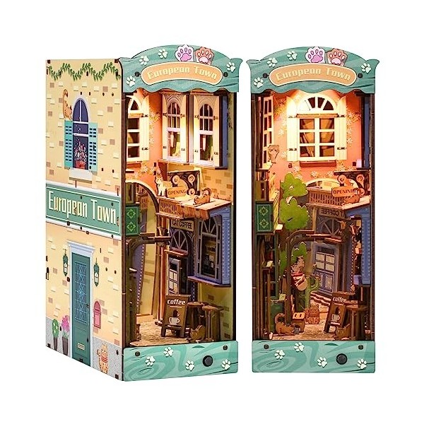 Wevalley Book Nook Kit,DIY Mini Maisons de poupées, Puzzle 3D en Bois - avec Meubles et lumière LED Notre-Dame de Paris Ca