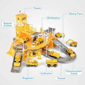 Ensemble de Jouets de Camion de véhicule de Construction, Mini Parking de Voie de Camion de Construction dingénierie pour Le