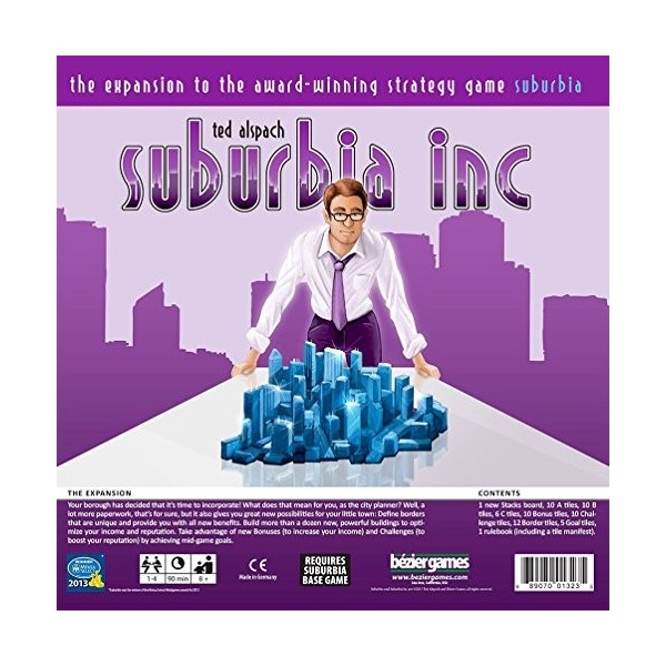 Bezier Games Suburbia Inc Jeu de société dextension