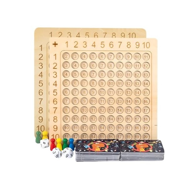 VUIOYRG Jeu de société de Multiplication et daddition, Jeu de société de Table mathématique, Jeu de société daddition de Mu