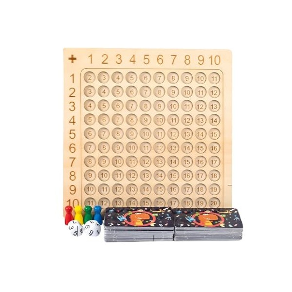 VUIOYRG Jeu de société de Multiplication et daddition, Jeu de société de Table mathématique, Jeu de société daddition de Mu