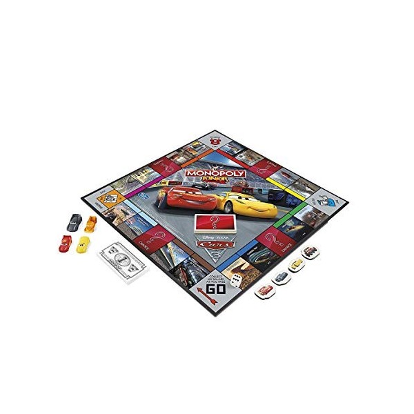 Hasbro Monopoly C1343100 – Monopoly Junior Cars 3, Jeu denfant