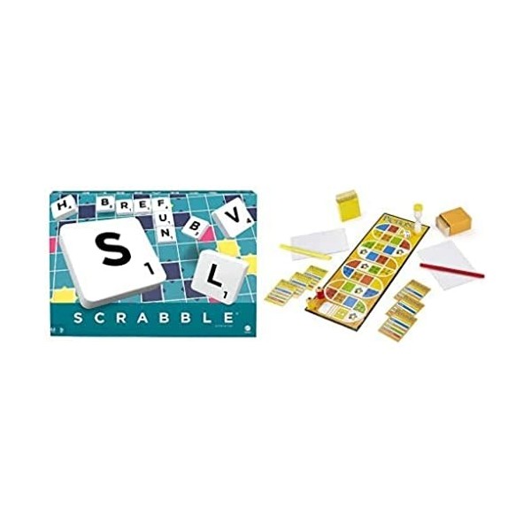 Mattel Games Combo Jeux de société Mattel incluant Un Scrabble Original Version française et Pictionary Jeu de société et de 