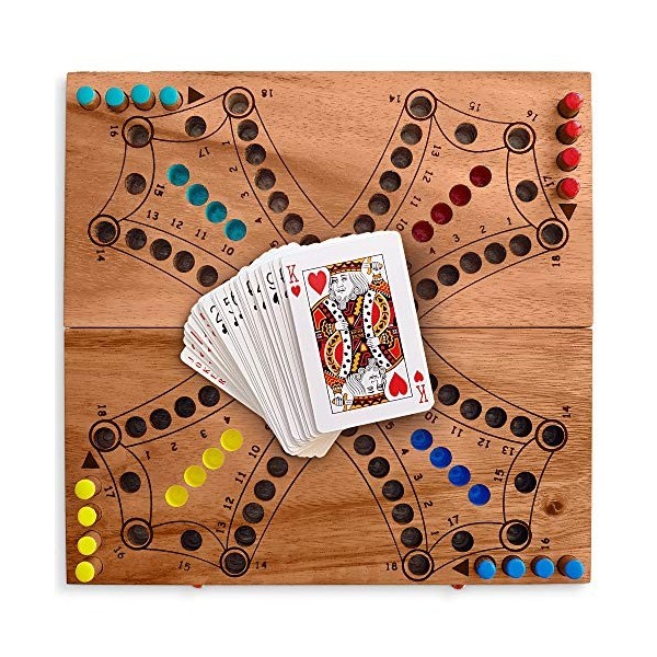 KHAPLO ® – Tock Jeux de société - Tac TIK - Jeux pour 2, 3 ou 4 Joueurs - Jeu de société Famille - Jeux des Petits Chevaux av