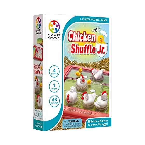 SmartGames - Chicken Shuffle Jr, Puzzle Game with 48 Challenges, 4+ Years