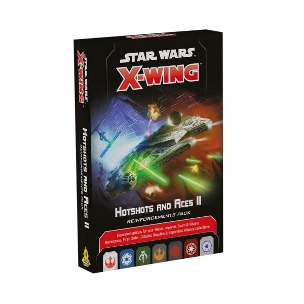 Star Wars X-Wing 2nd Edition Jeu de figurines Hot Shots and Aces II Renforts - Jeu de stratégie pour adultes et adolescents -