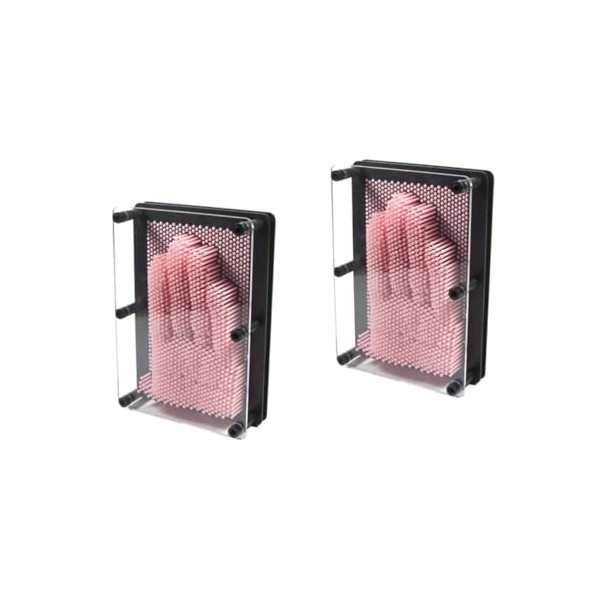 Toyvian 3 Pièces Jouets Classique Broche Art Métal Argent Jouet Broche Art Conseil Sculpture 3D Carré