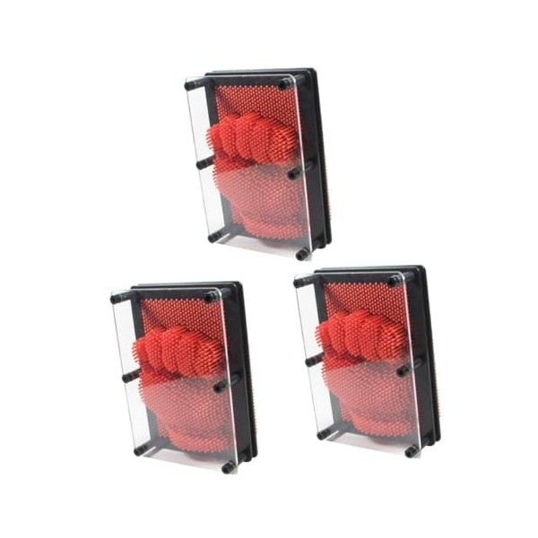 Toyvian 3 Pièces Jouets Classique Broche Art Métal Argent Jouet Broche Art Conseil Sculpture 3D Carré