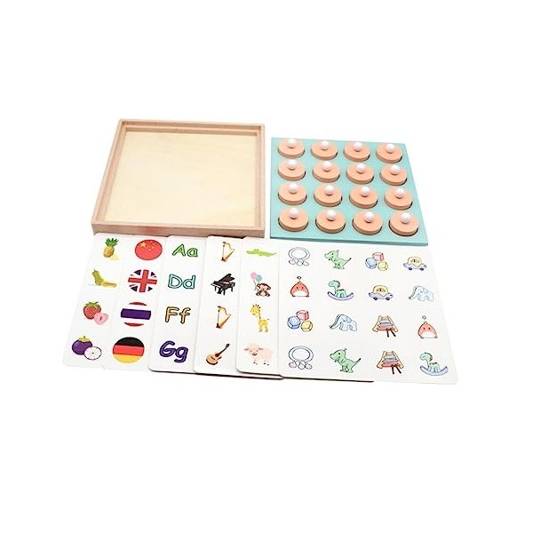 Toyvian 2 Ensembles De Jeux De Bureau Jouets Outil Jouets Jouet De Pensée Logique Jouets en Bois Jouets Éducatifs Mémoire DÉ