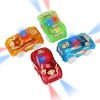 Lot de 4 jouets de voiture magiques phosphorescents dans le Dark Cute Race Cars de rechange pour voiture avec 5 lumières LED 